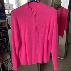 Lou & Grey pink quarter zip